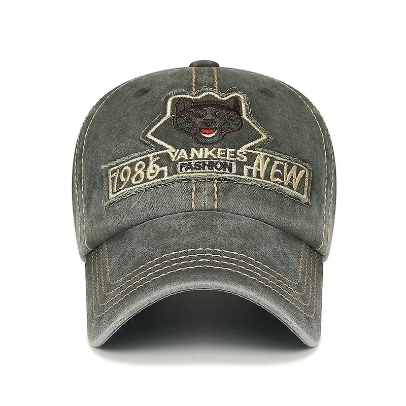 Moda męska damska Unisex haftowana litera czapka z daszkiem w stylu Vintage czapki z daszkiem Outdoor w stylu amerykańskim słońce Golf sport