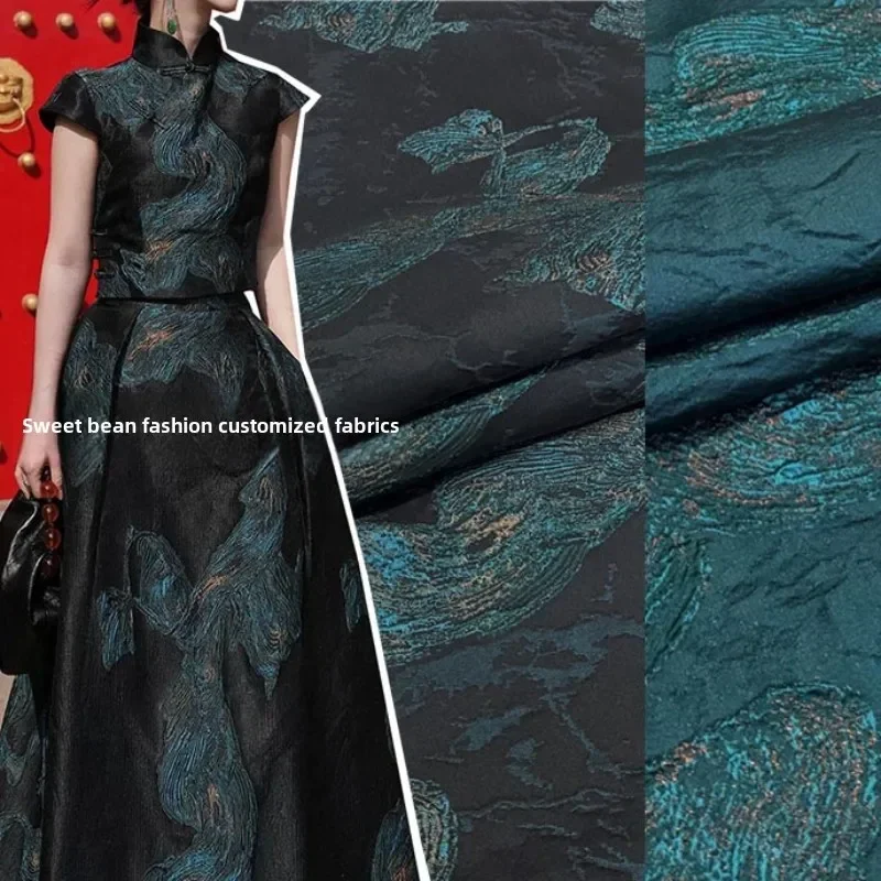 

Новый китайский стиль, окрашенная пряжа, жаккардовая ткань, платье из металлической проволоки, ветровка, куртка, модная парча, темная ткань с рисунком