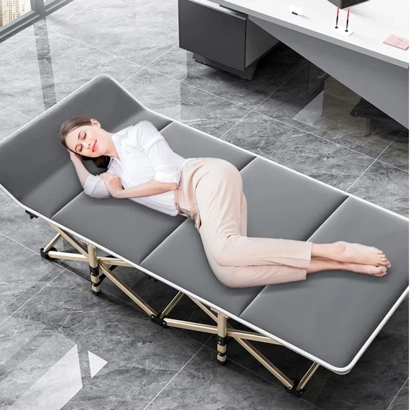 Multifunctional Portable Folding Bed Widening Recliner Chair Stable Load-bearing Single Bed Breathable Comfortable Sun Lounger