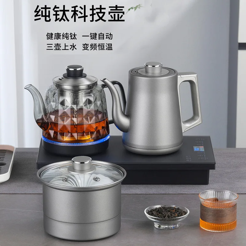 

Be suitable for automatic bottom double water pure titanium kettle tea table tea table embedded tea brewer customizable