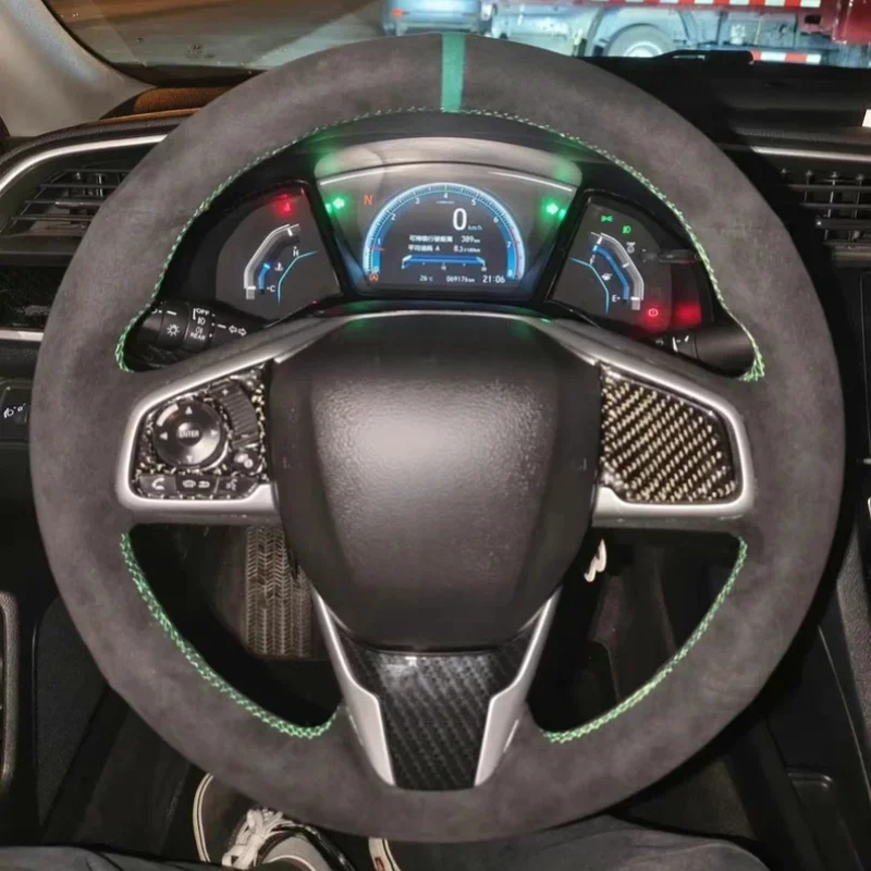 

Чехол на руль из замши ручной работы для Honda Lingpai UCRV 11-го поколения Civic, аксессуары для руля Honda Haoying