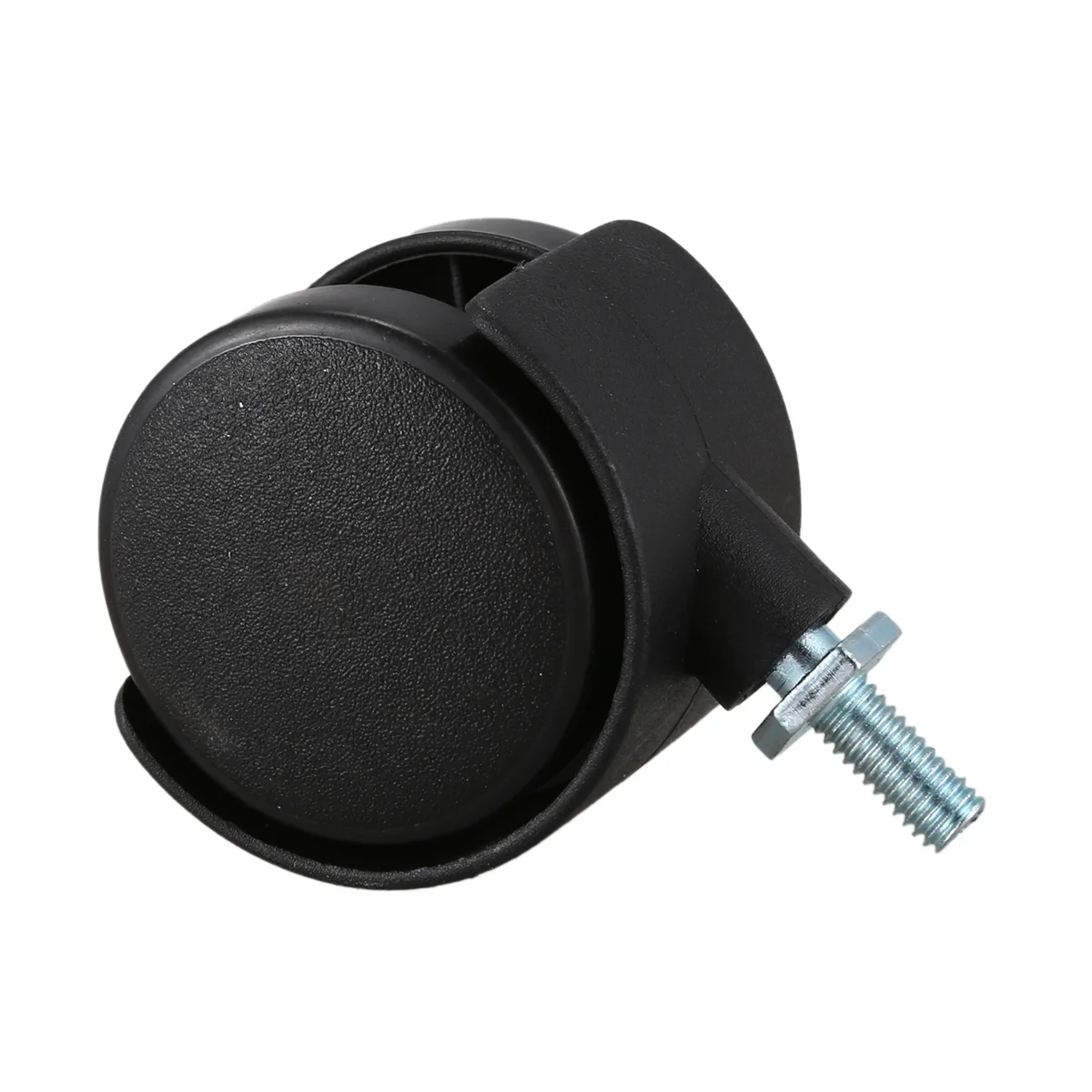 Rodízio giratório de roda dupla ABNP com haste rosqueada de 6 mm 40 mm preto