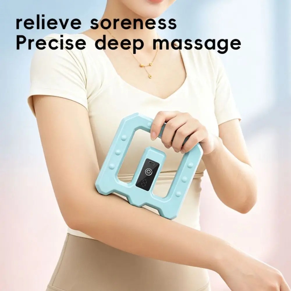 Cordless Fascia Rings Massager Type-C Rechargeable Deep Tissue Electric Body Slimming Machine Adjustable Vibration with Belt