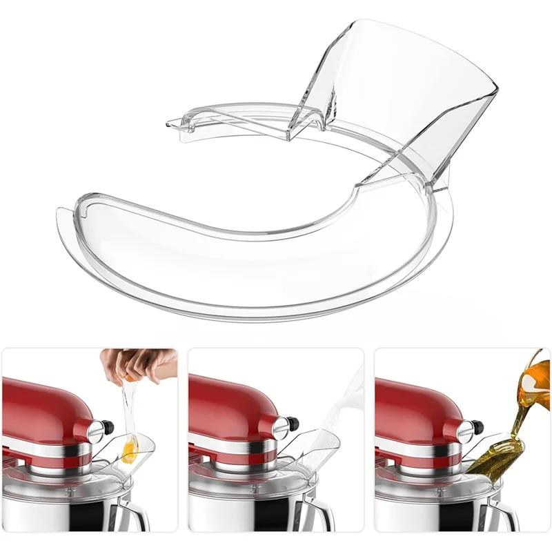 Escudo de vertido Y50A para tazón mezclador Kitchenaid 4,5-5QT y batidor de 6 cables para accesorios de batidora de pie Kitchenaid duraderos y fáciles de usar