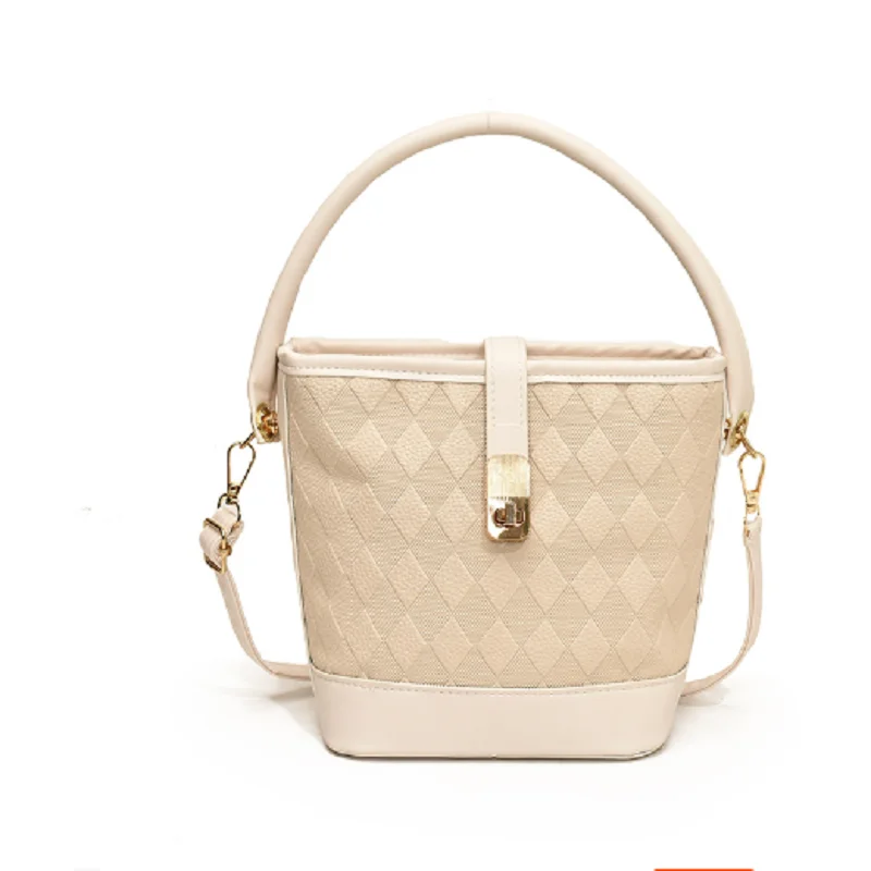 Venta caliente simplicidad de gama alta bolso cruzado de cuero para mujer bolso de cubo versátil bolso de moda para ir al trabajo