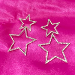 Y2K Accessories Sparkle Star Stud Earrings Korean Fashion Chains DIY Crystal Earrings for Women Cute Jewelry Punk 2000s