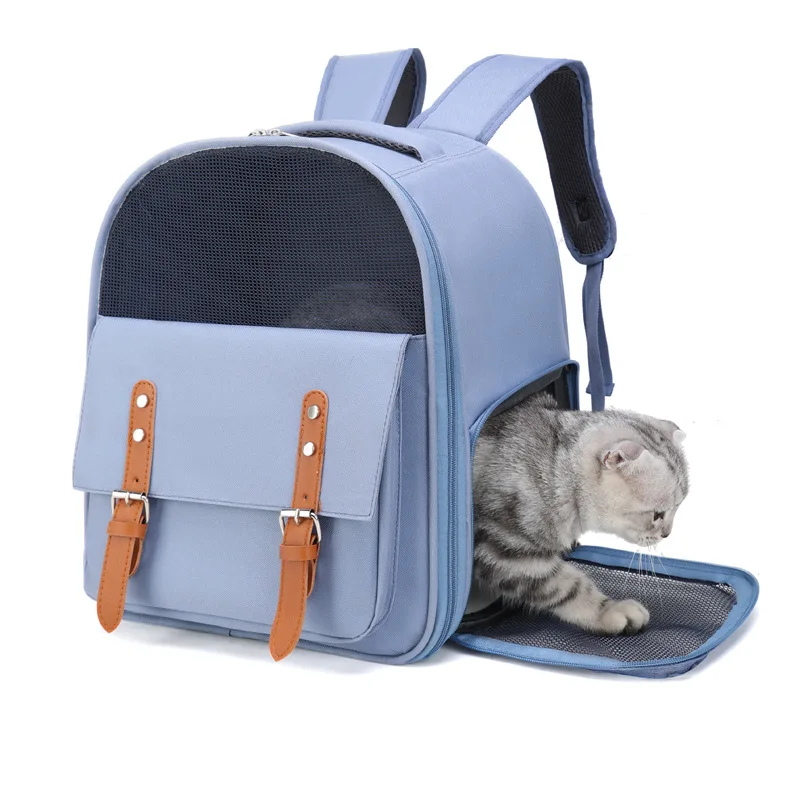 Portable Breathable Cat Bag Oxford Cloth Scratch Pet Bag Going Out Pet Backpack Folding