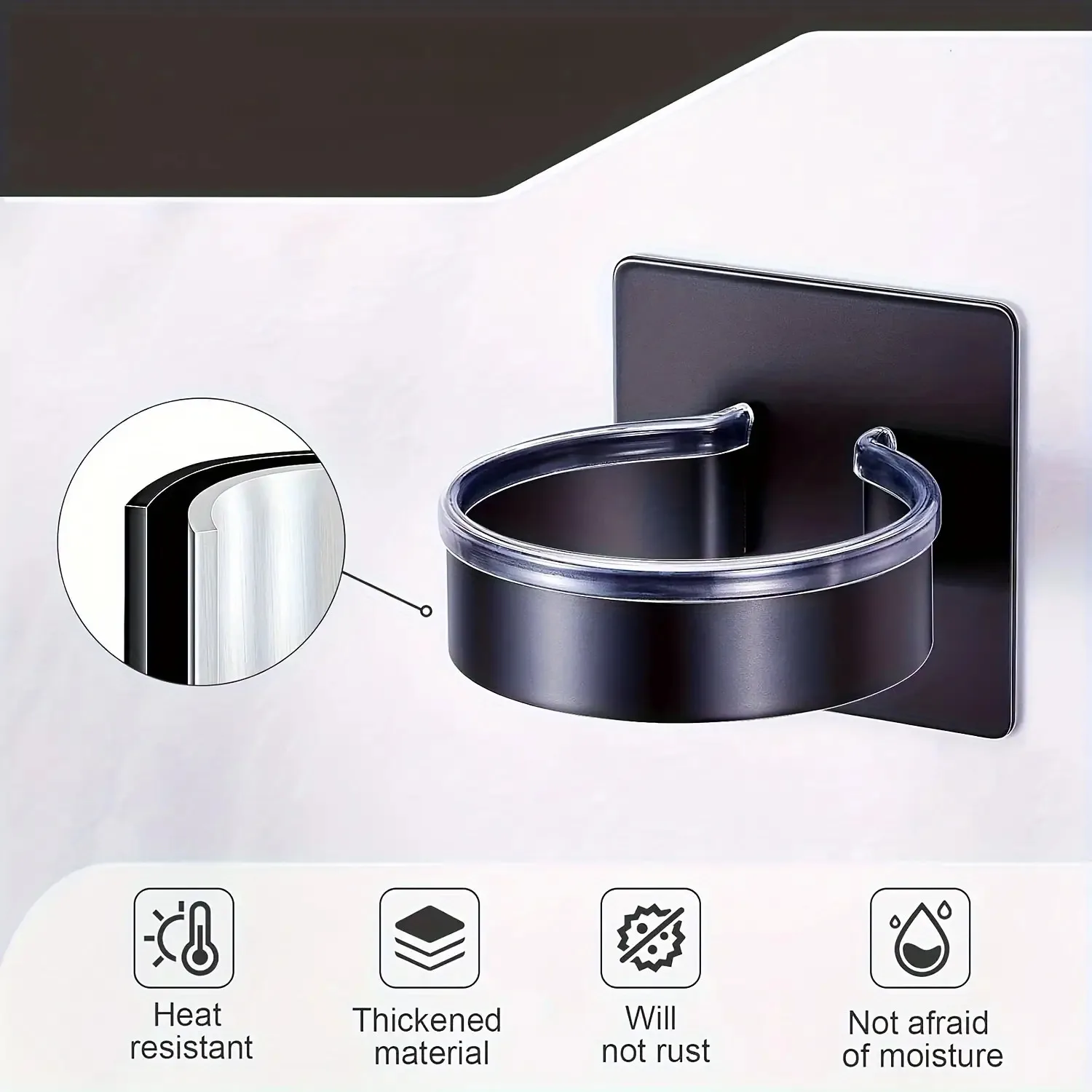 Soporte para secador de pelo de pared sin taladro - organizador de baño con múltiples ganchos, almacenamiento que ahorra espacio, Navidad