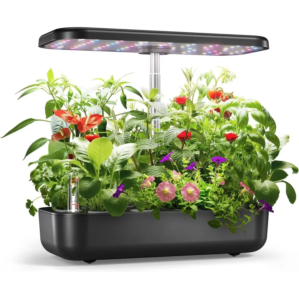 

owltron Hydroponics Growing System Kit, 12 Pods Indoor Herb Garden with 24W LED Grow Light ull Spectrum, Planting Height Up to 2