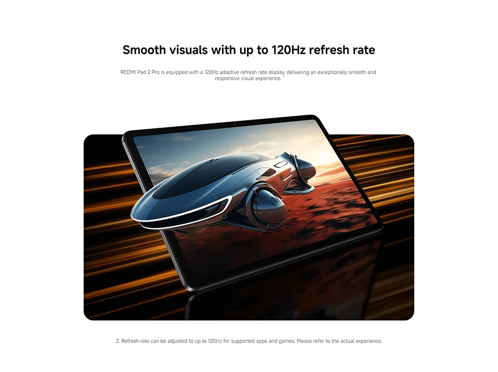 Global Version Xiaomi Redmi Pad 2 Pro Wifi 12.1' 2.5K Crystal-Clear Display 120Hz Refresh Rate 12000mAh Battery Advanced 4nm Processor Snapdragon® 7s Gen 4 Mobile Platform Powered by Xiaomi HyperOS Dolby Vision