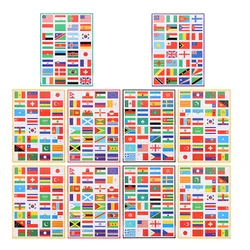 10 Sheets Of World Flag Stickers Self-Adhesive Flag Stickers World Match Face Stickers Flag Stickers Face Stickers Random Style