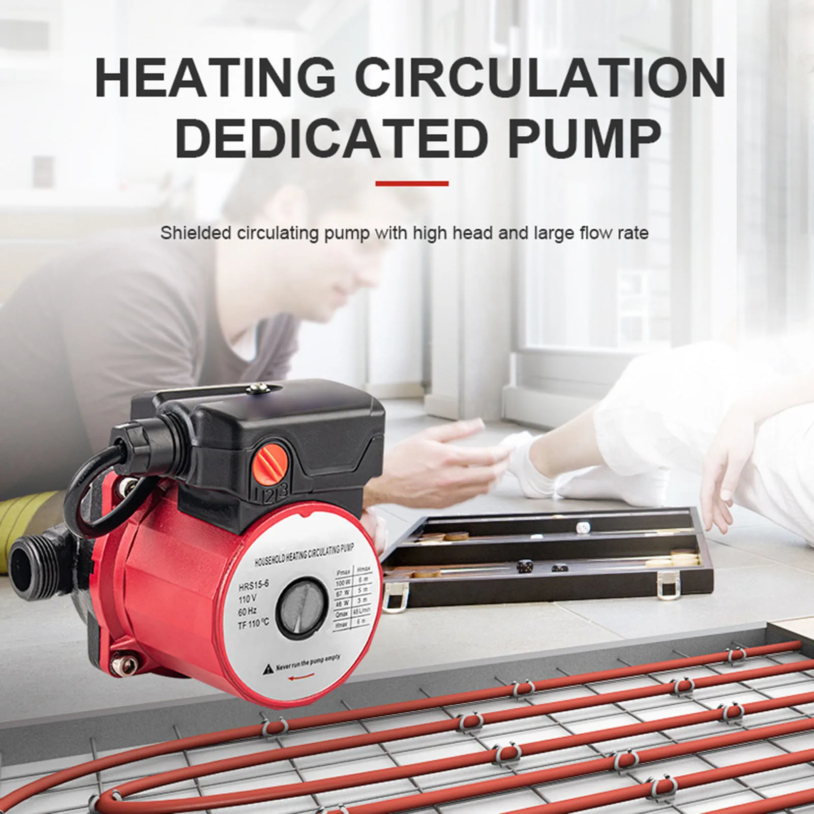 

Hot Water Recirculating Pump 65L/min 46W 67W 100W 3 Speeds Shielded Circulation Pump for Heater System NPT 1 Inch Pipe 3/4 Inch