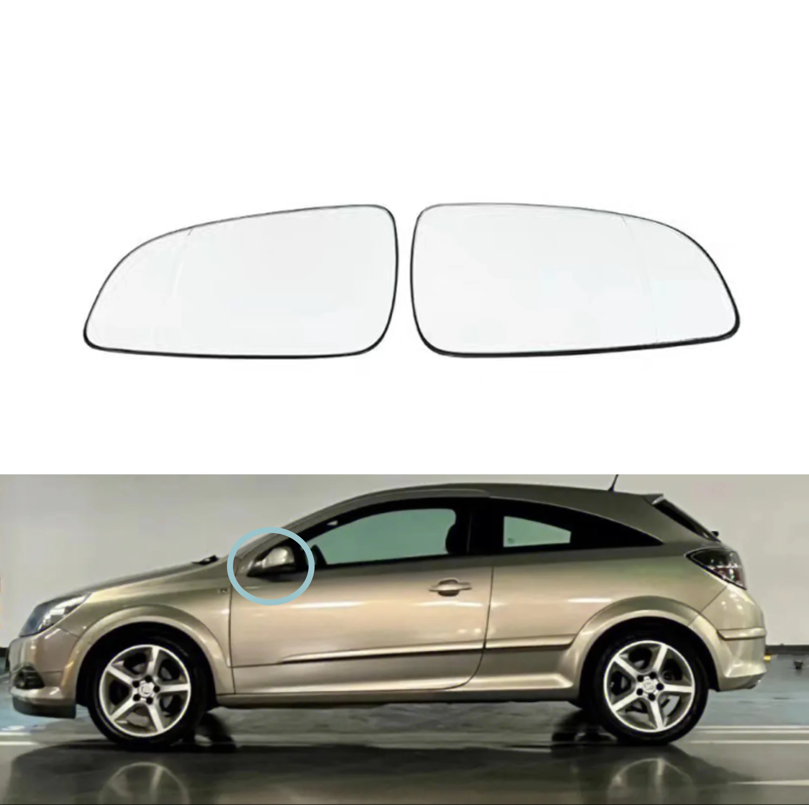 

Car Rearview White Heated Rear View Wing Mirror Glass Fit For Opel Astra H 2004 2005 2006 2007 2008 2009 1Pair Left & Righ