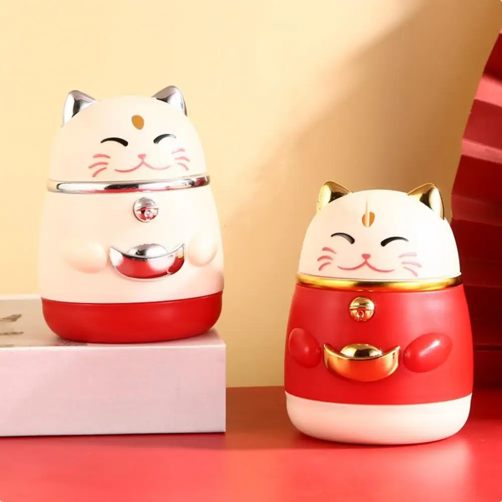 Toothpick Box Lucky Cat Shape Pree Type Automatic Pops Up Home Living Room Toothpick Dispenser Toothpick Storage Holder Containe