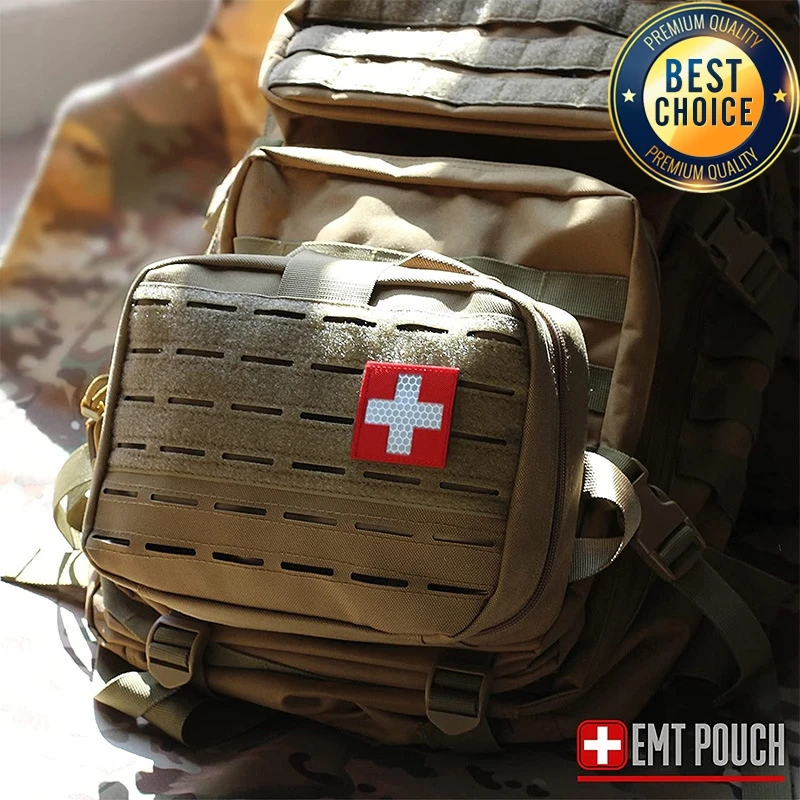 Tactical First Aid Kits Medical Bag Outdoor Molle Emergency Hunting Bag Camping Survival Tool EDC Pouch Red Cross Waist Bag