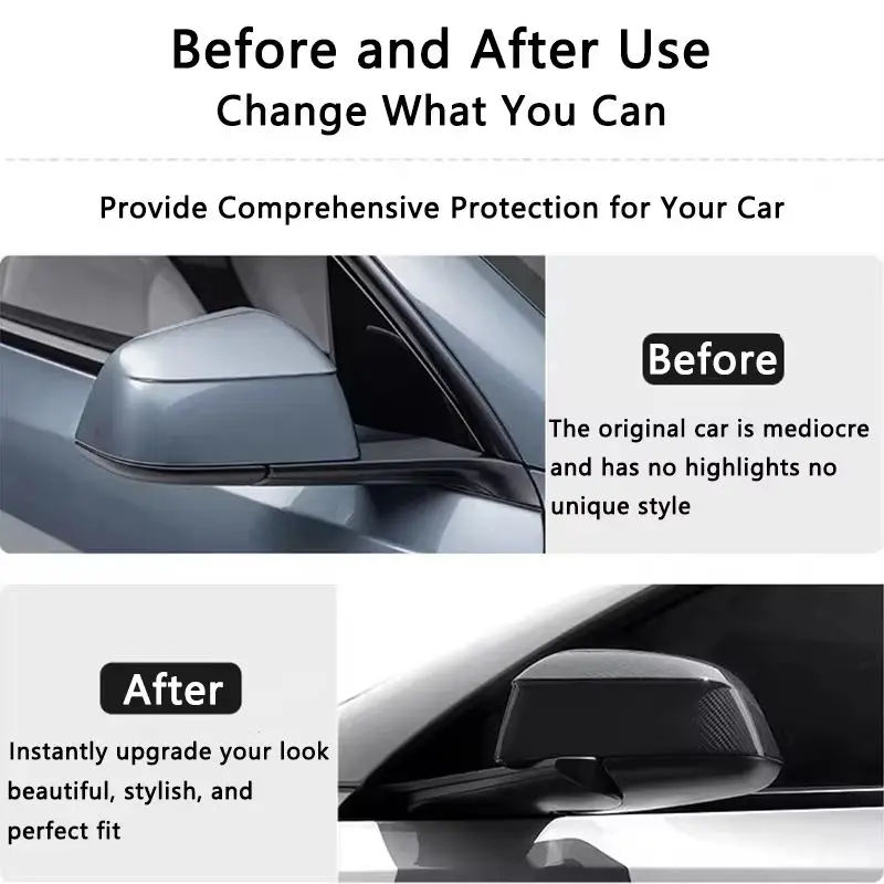 Real Carbon Fiber Rear View Mirrors Cover For New Tesla Model Y Launch 2025+ Juniper 2025 Side Door Rearview Mirror Cover Matte