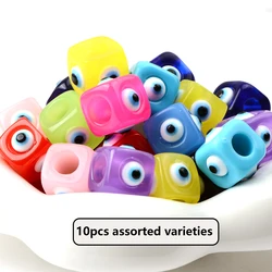 10pcs Colorful Evil Eye Acrylic Beads for Jewelry Making Spacer Charms Beads For You DIY Key Chain Phone Chain Ornament