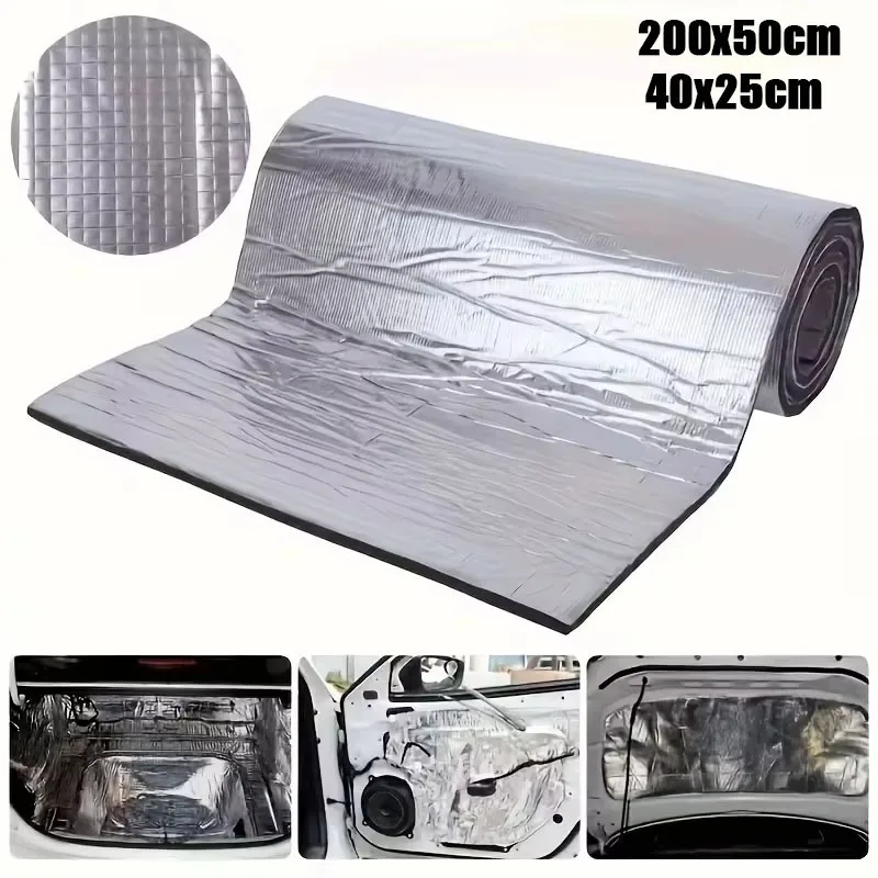 200x50/40x25cm Car Noise Deadening Mat Sound Proofing Deadener Heat Insulation Mat Hood Closed Cell Foam Vehicle Accessories