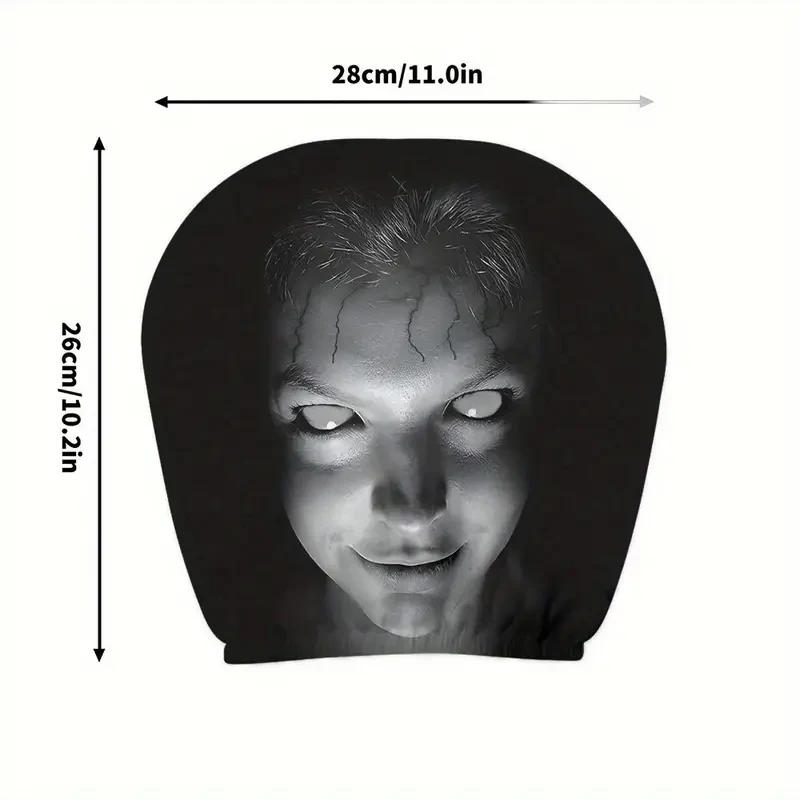 2Pcs Halloween Horror Gesicht Druck Auto Kopfstütze Abdeckungen Universal Elastische Auto Sitz Kopfstütze Abdeckung Staubdicht Schutzhülle