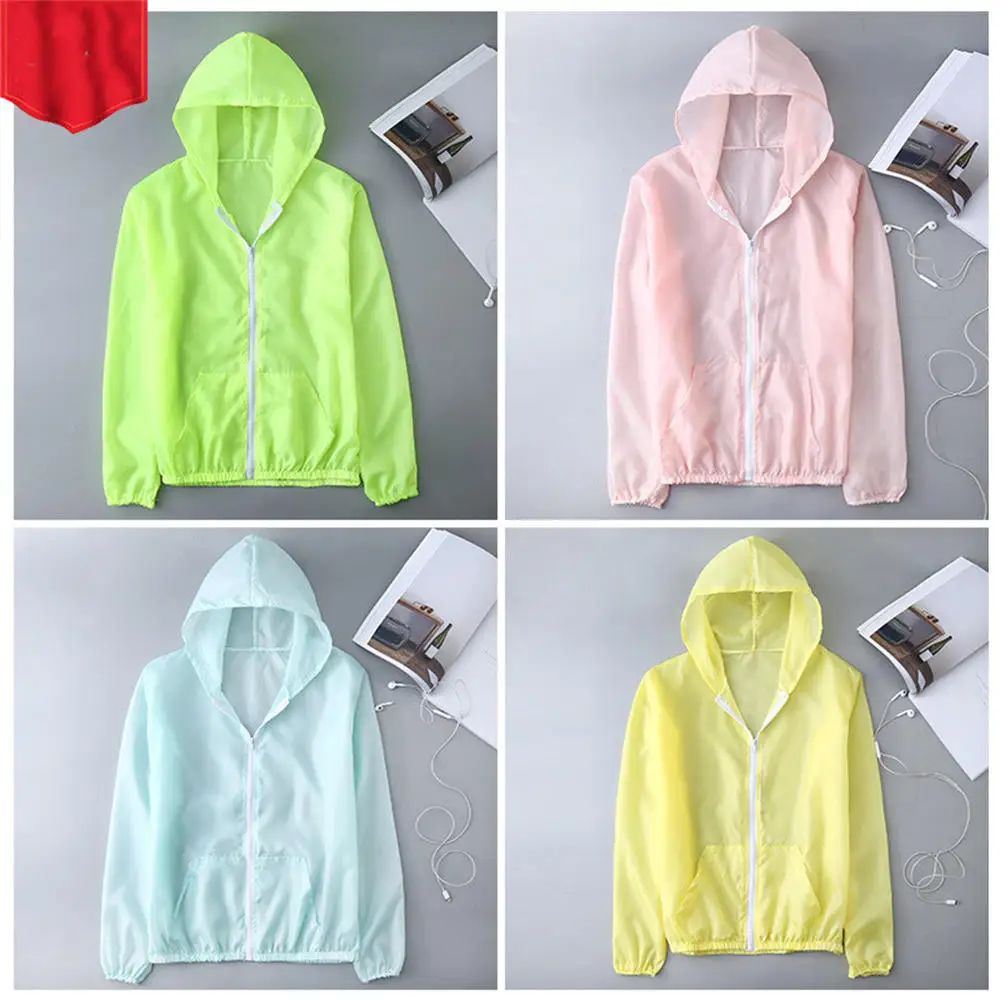 Summer Sunscreen Clothing Women's Solid Color Ultra-thin Breathable Quick-drying Outdoor Ice Silk Sunscreen Clothing Men Women