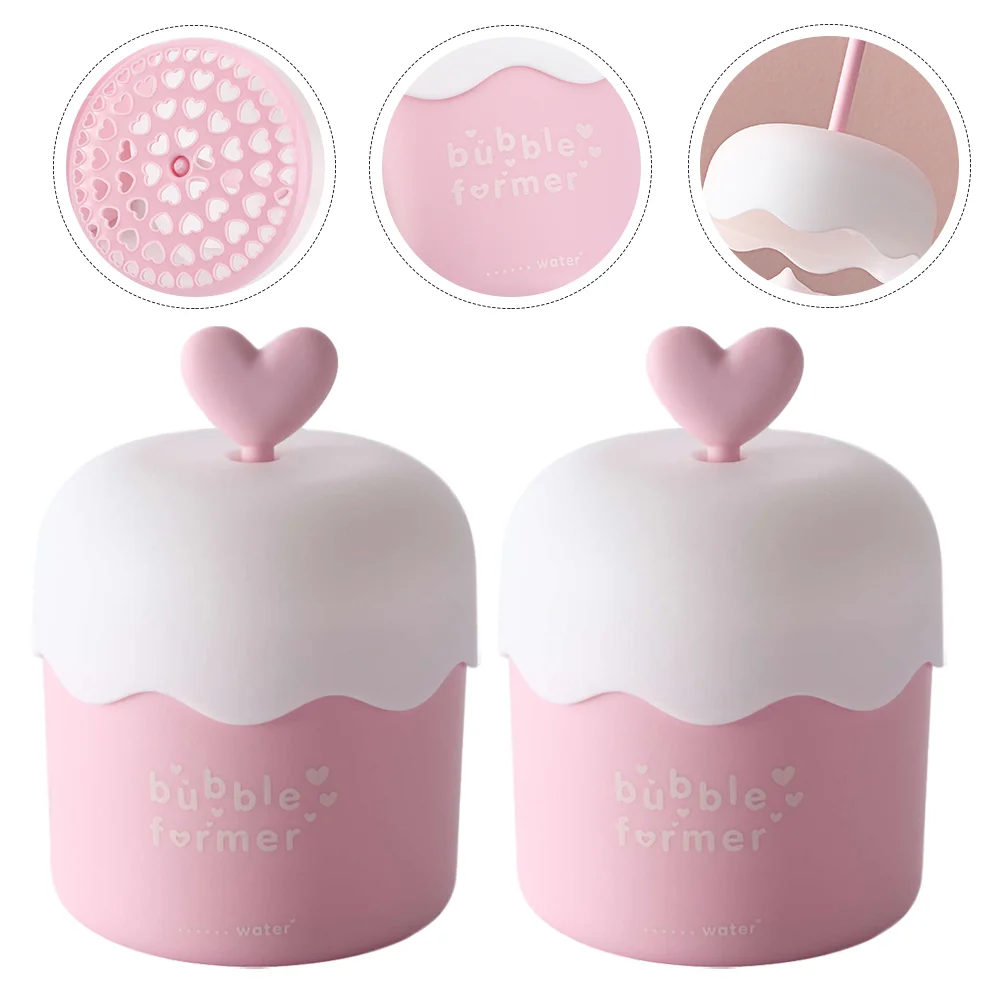 2 Pcs Bubbler Washing Face Maker Foams Cup for Plastic Facial Cleanser Dispenser