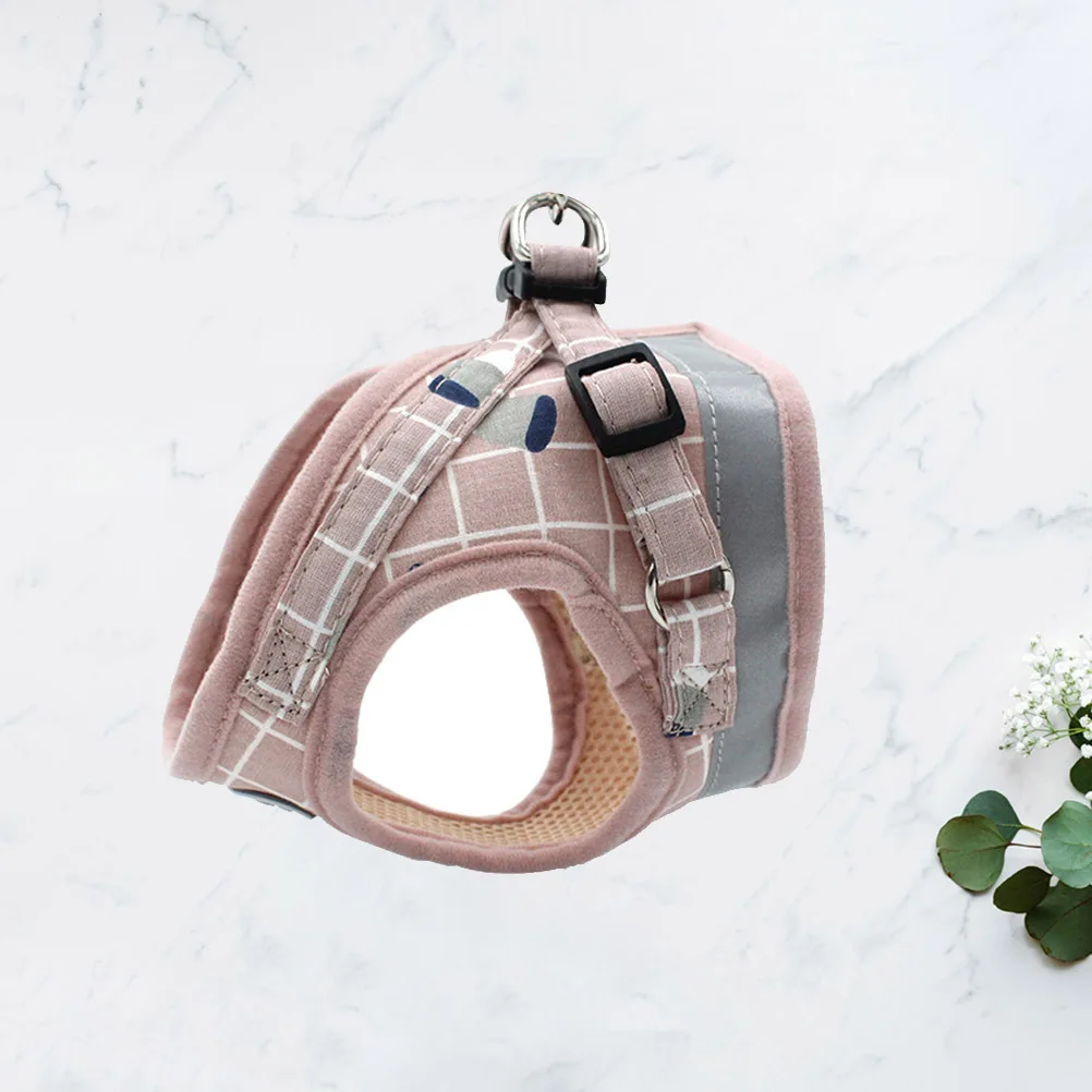 

1pc Dog Harness Vest Adjustable Reflective Back Chest Strap For Small Medium Dogs Pet Supplies All Weather Pet Leash Collars