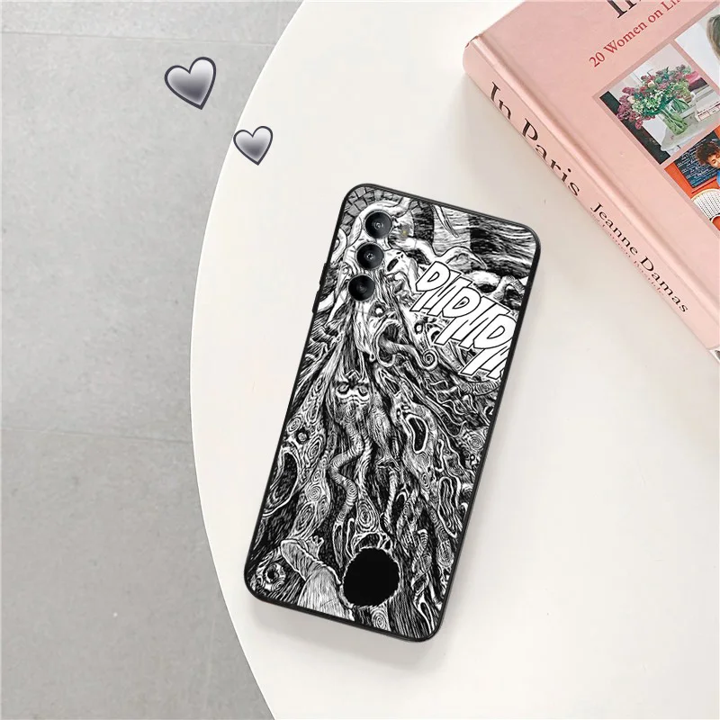 Silicone Black Phone Case for Motorola G72 G53 G73 G9 G50 G51 G60 G71 G22 G32 G52 Junji Ito Tomie Tees Manga Edge 30 20 40 Cover