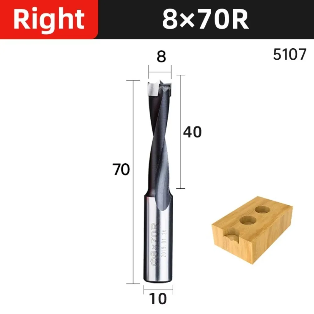 New 2 Flute Drill Bits Left/Right 10mm Shank Row Drill Carbide Hole Opener Wood Alloy