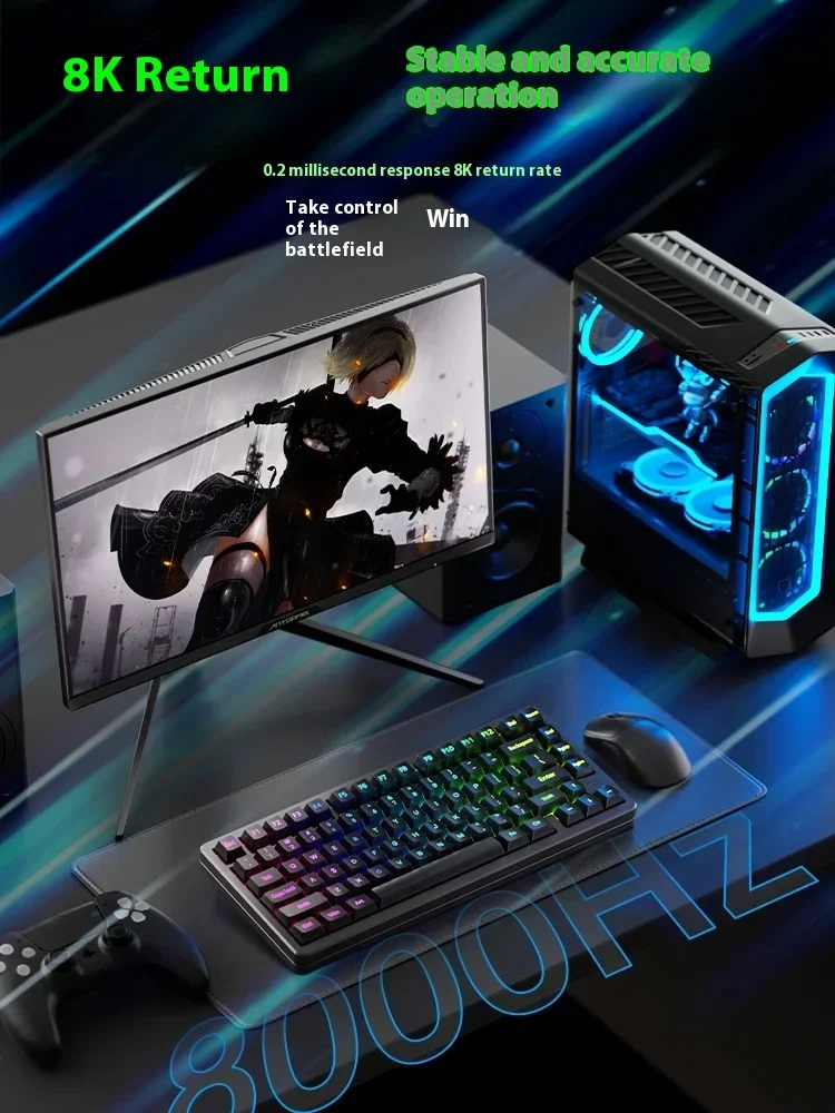 ANTGAMER AGK75 لوحة المفاتيح ذات المحور المغناطيسي ثلاثة أوضاع 8K RGB لوحة مفاتيح الألعاب اللاسلكية سبائك الألومنيوم الساخن مبادلة ألعاب الكمبيوتر الهدايا