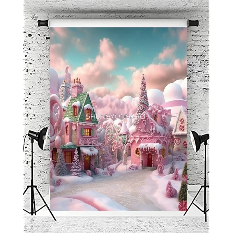 

SHENGYONGBAO Christmas Day Decoration Photography Backdrops Living Room Ornament Candy Creath Studio Background Props DSS-02