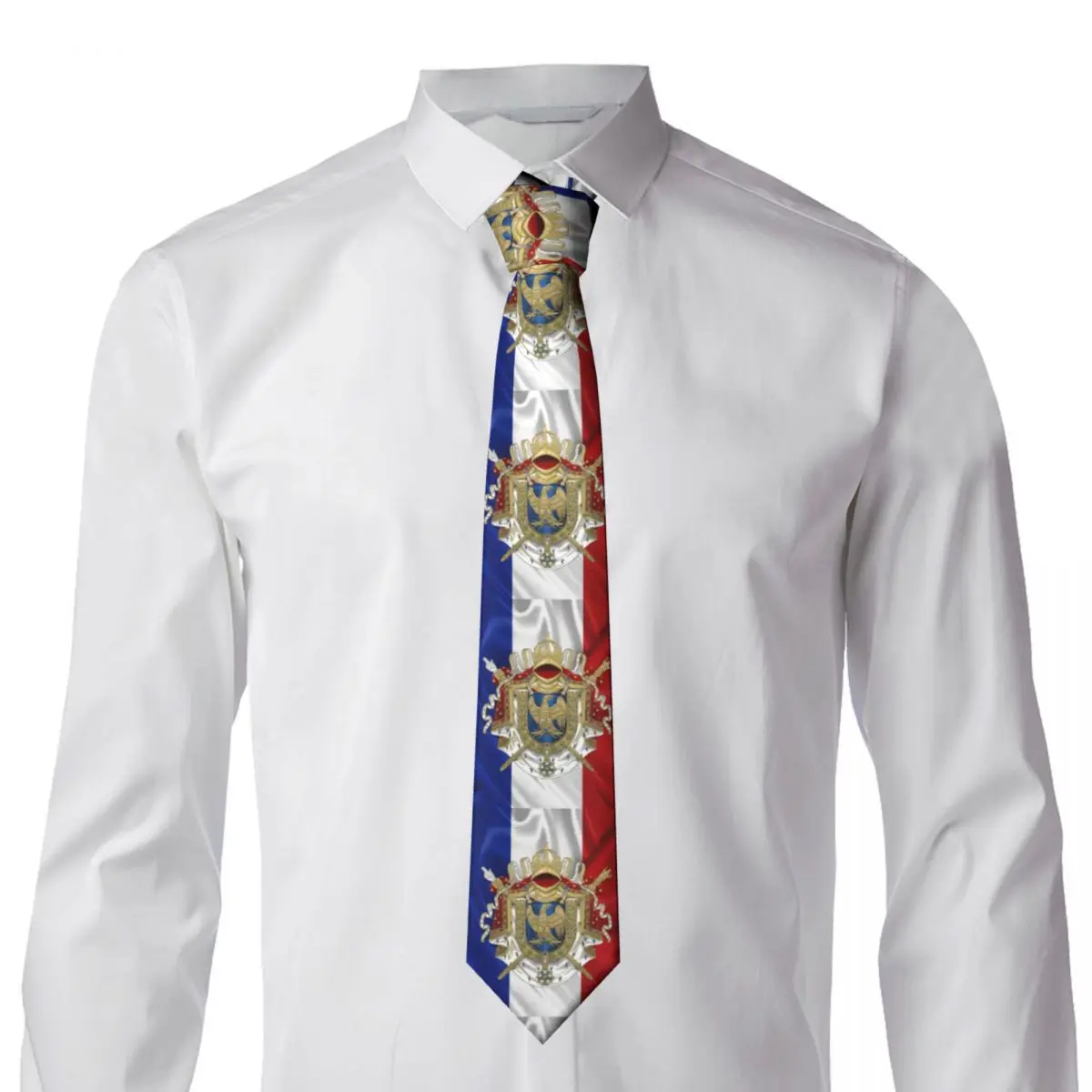 Greater Coat Of Arms Of The First French Empire Necktie Men's Customized Silk Flag of France Neck Tie for Business