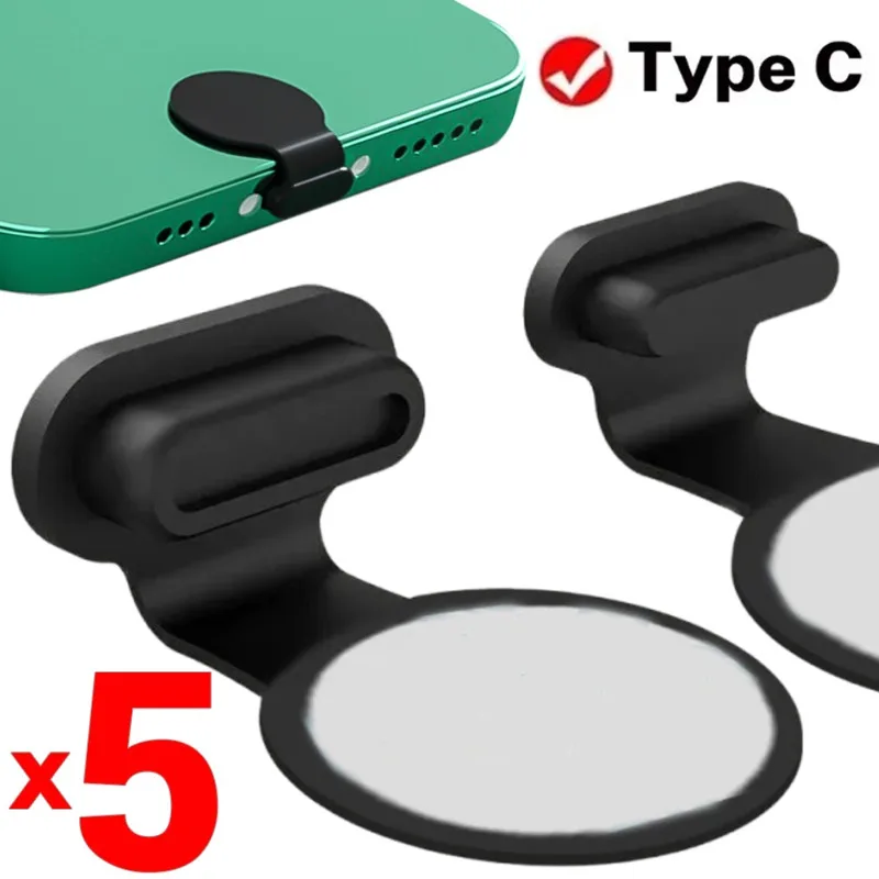 Type C Dust Plug Silicone Charging Port Stopper Cap Cell Phone Anti-dust Cover Charge Port Protector Earplug for Xiaomi Samsung