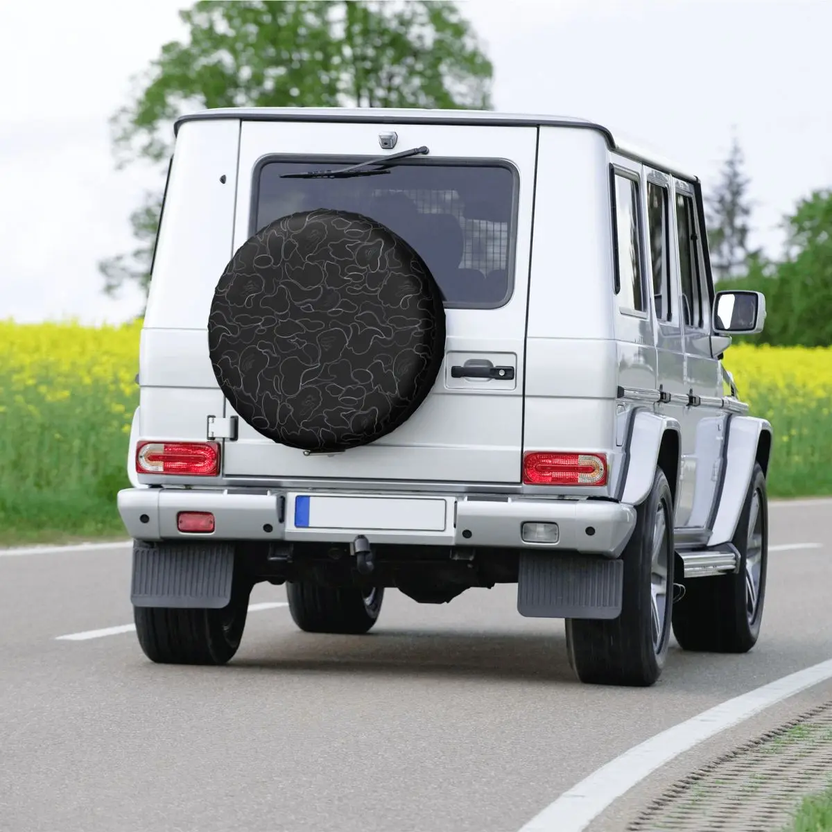 Black And White Camo Tire Cover 4WD 4x4 Camouflage Bape Spare Wheel Protector for Toyota Land Cruiser Prado 14\