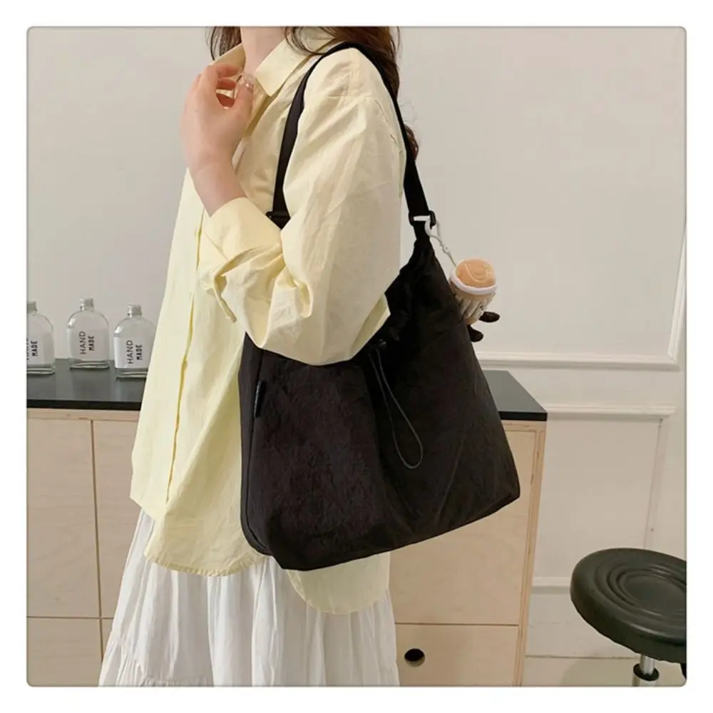 2024 Fashion Women Shoulder Bag Solid Color Casual High Quality Tote Bag Basic Style Nylon Crossbody Bag