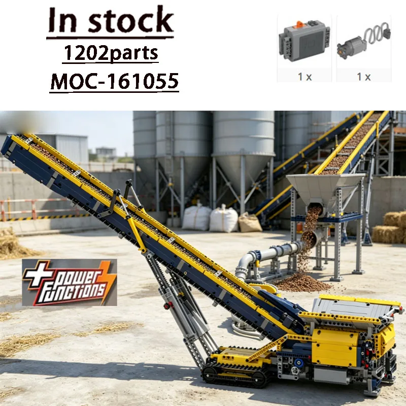 Building BlocksMOC-161055City Traffic Farm Mobile Hopper Feeding Belt Conveyor1202Parts Adult Birthday Custom Christmas Toy Gift