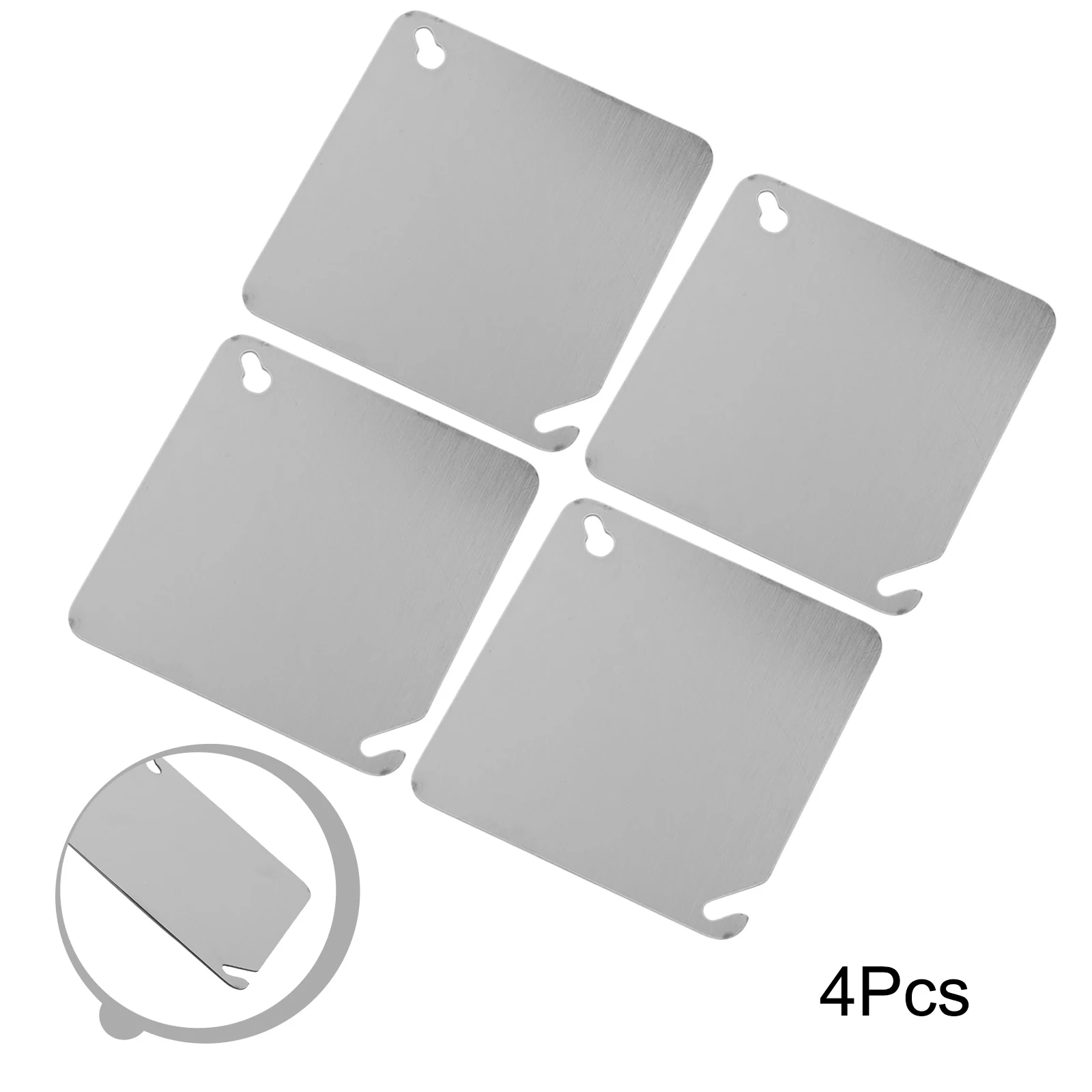 4 Pack Electrical Box Cover Plates Metal Blank Covers 4 Inch Square for Junction Boxes to Protect and Conceal Electrical Parts