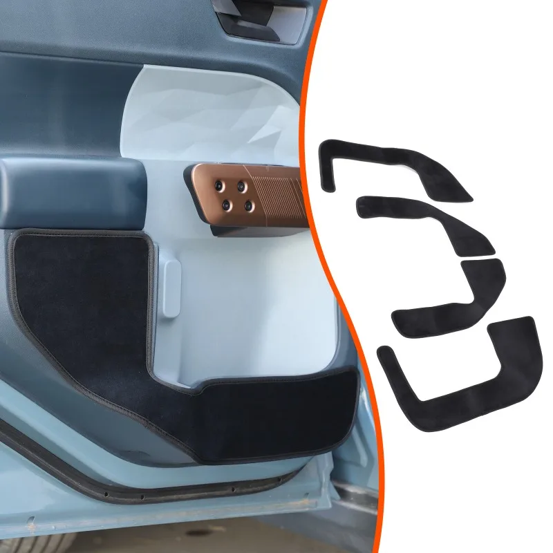 

4pcs Black Velour Door Dirt-proof mat Sill Protectors Door Kick Pads For 2022+ Ford Maverick Car Interior Accessories