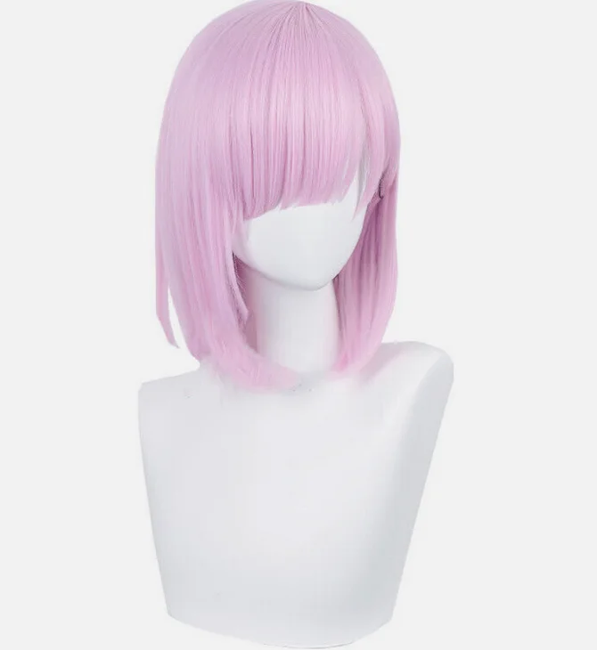 Fiona Frost Cosplay Perruques Cheveux Synthétiques Courts et Lisses, Rose, 37cm