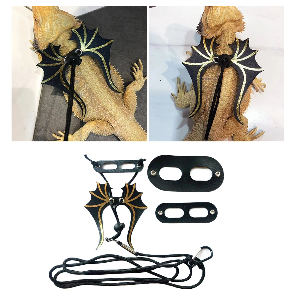 

1pc Reptile Leash Lizard Harness Rope Adjustable Wings Durable Outdoor Pet Accessories Dragon Style Lead String
