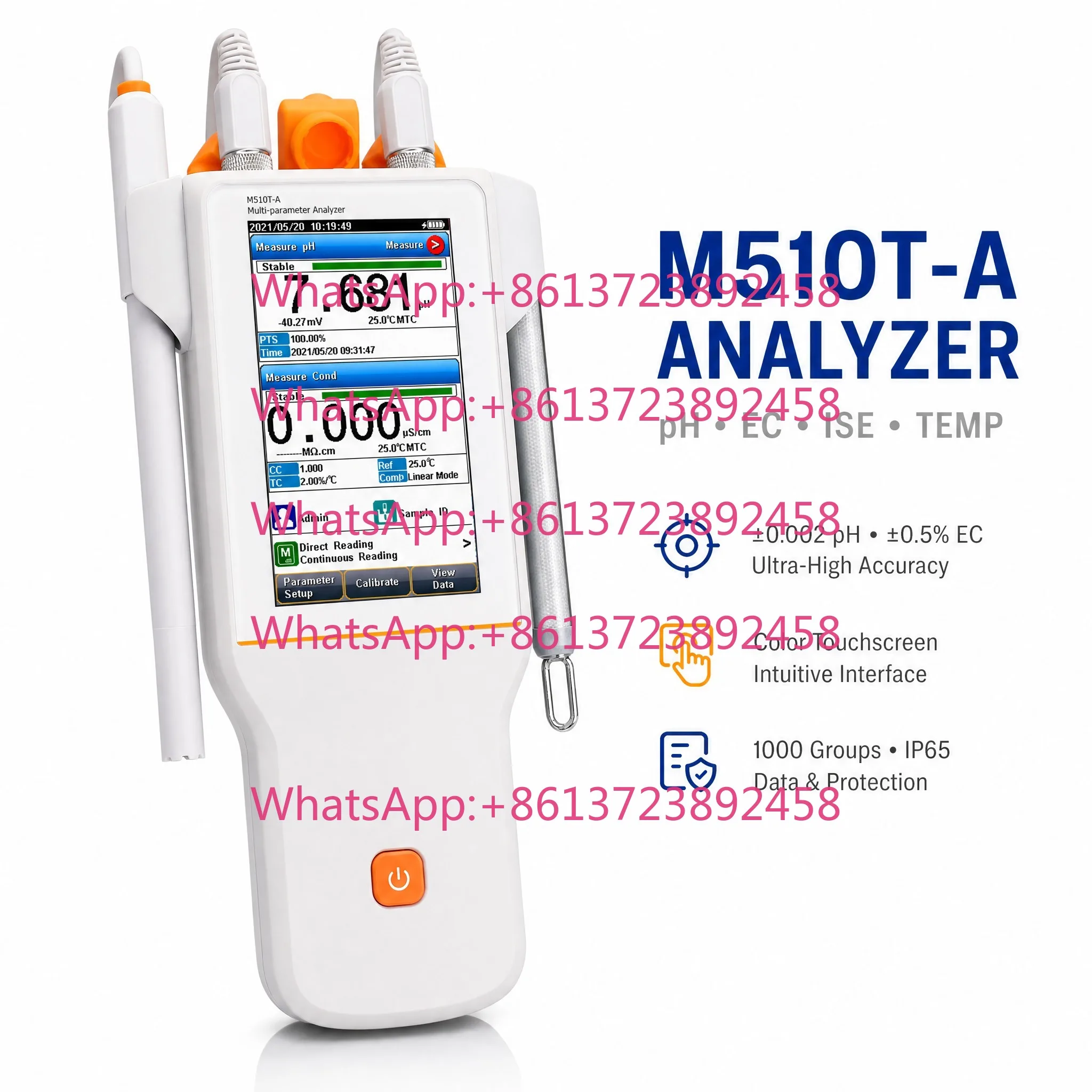 Multiparameter DO Probe 8 Point pH ISE Meter Optical Polarographic Dual Cal Wireless Data Transmission Field Testing Instrument