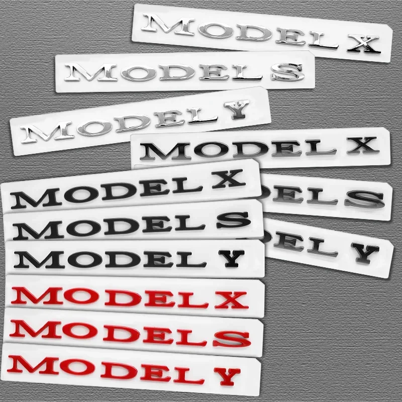 1 قطعة شارة شعار تصفيف السيارة ل تسلا نموذج 3 نموذج S نماذج Y X ABS ثلاثية الأبعاد الخلفي الجذع الجسم شعار ملصق مائي تزيين الملحقات #2