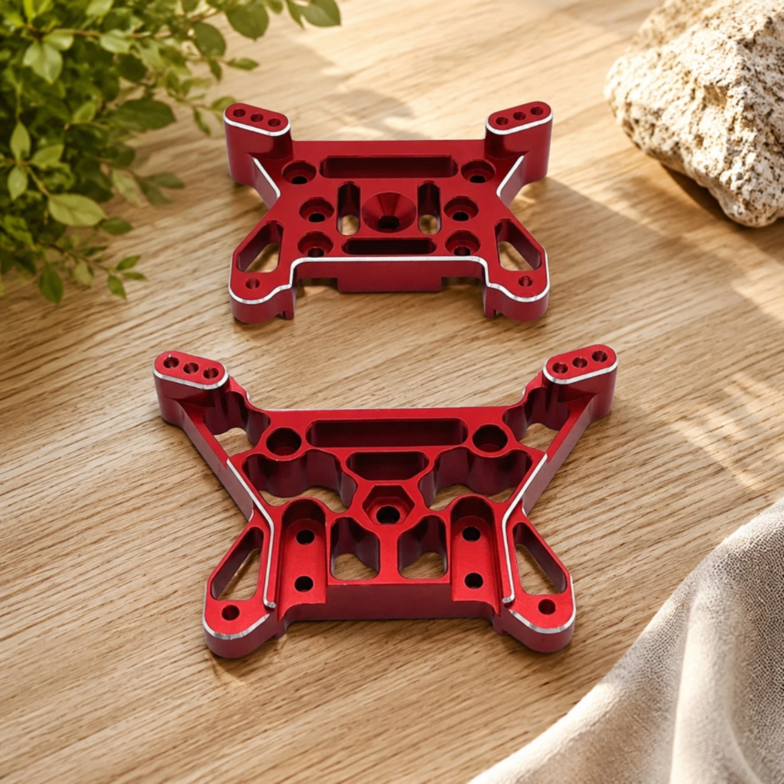2 Pieces RC Shock Support Bracket with Mounting Holes Aluminum Alloy Shock Mount Bracket Damper Holder Long-Lasting Stiffer