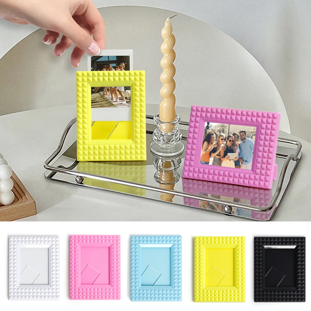 New Rivets Dopamine Vertical Photo Frame Color Mini 3-Inch Photo Frame Idol Picture Display Stand