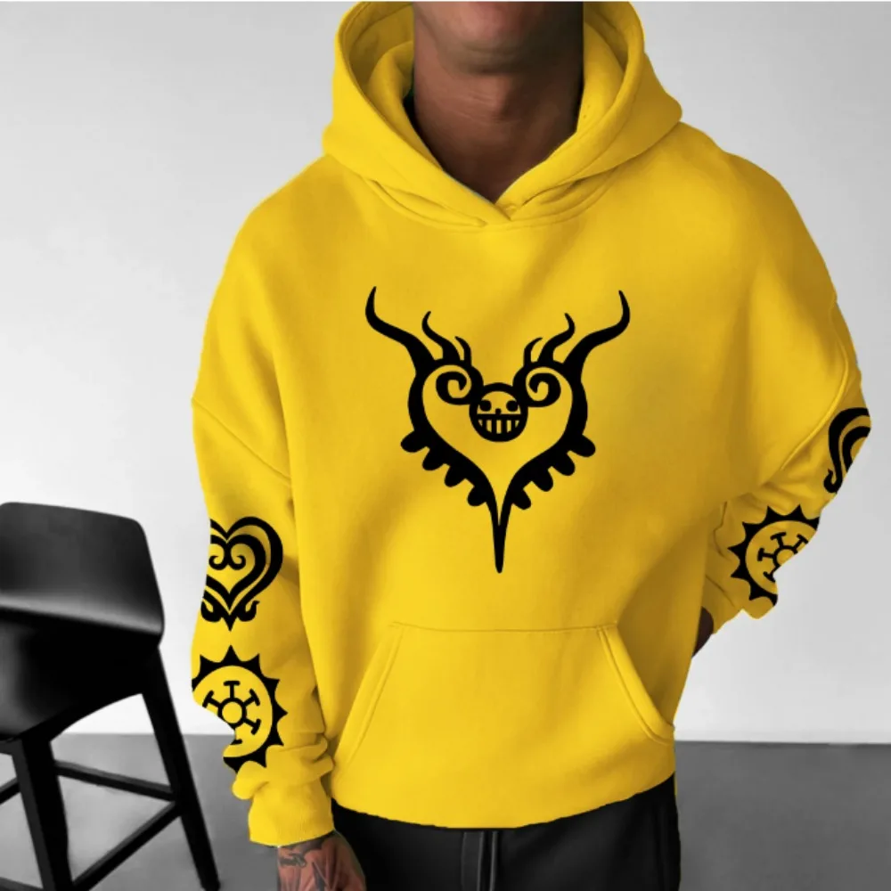 ONE PIECE Felpa con cappuccio da uomo Maglione Cuore Pirati Anime giapponesi Estate Autunno Ragazzo Manica lunga per bambini Y2k Confezione genitore-figlio