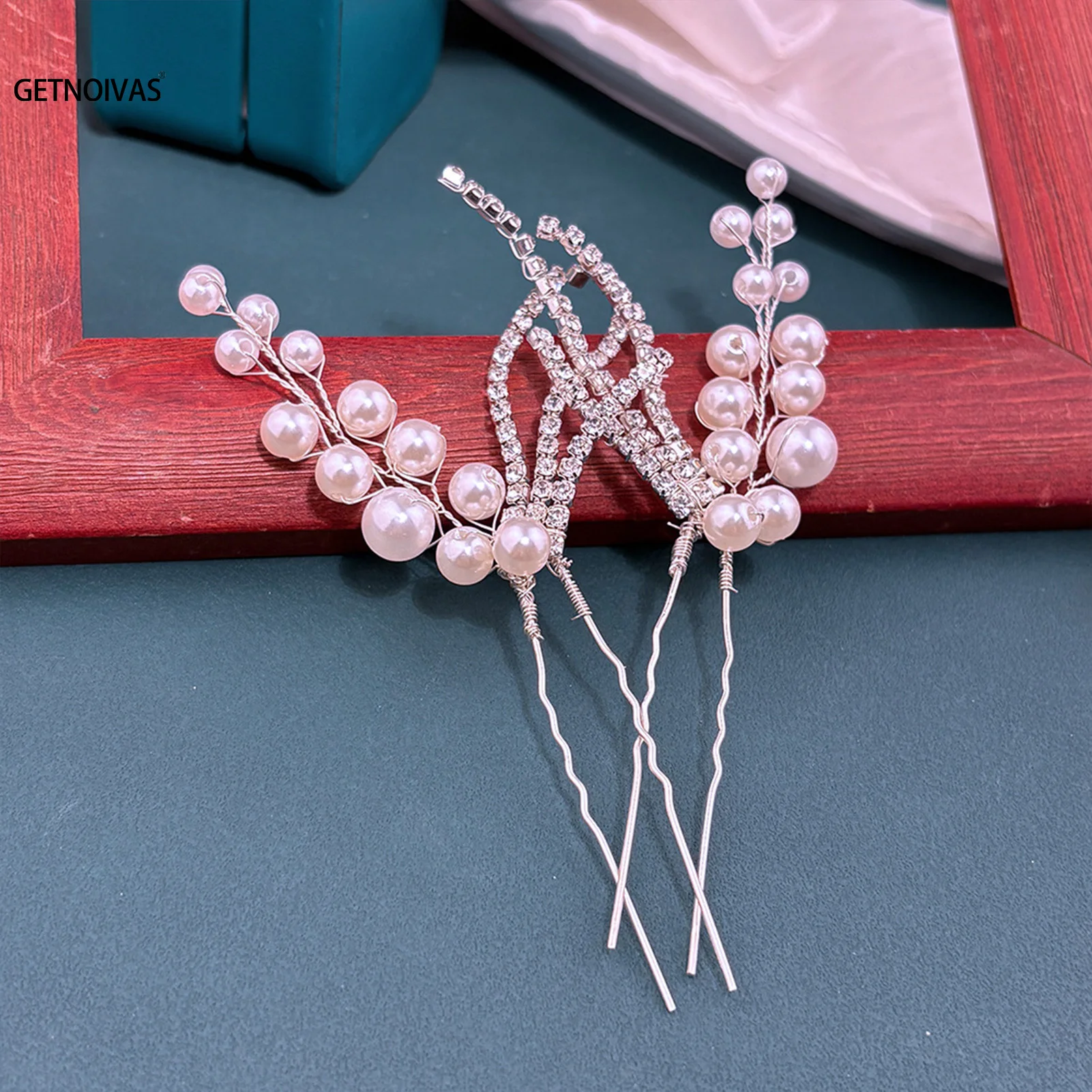 2개 패션 헤어 스틱 포크 헤어핀 우아한 여성 헤어 클립 핀 U자형 소녀 헤어핀 헤어 번 메이커 헤드웨어 액세서리