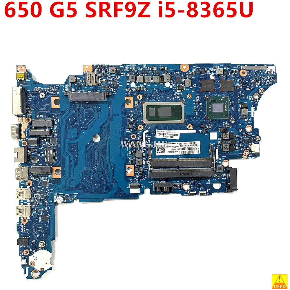 For HP ProBook 650 G5 Laptop Motherboard L58727-001 L58727-601 6050A3028501-MB-A01 W SRF9Z i5-8365U CPU 216-0923020 GPU