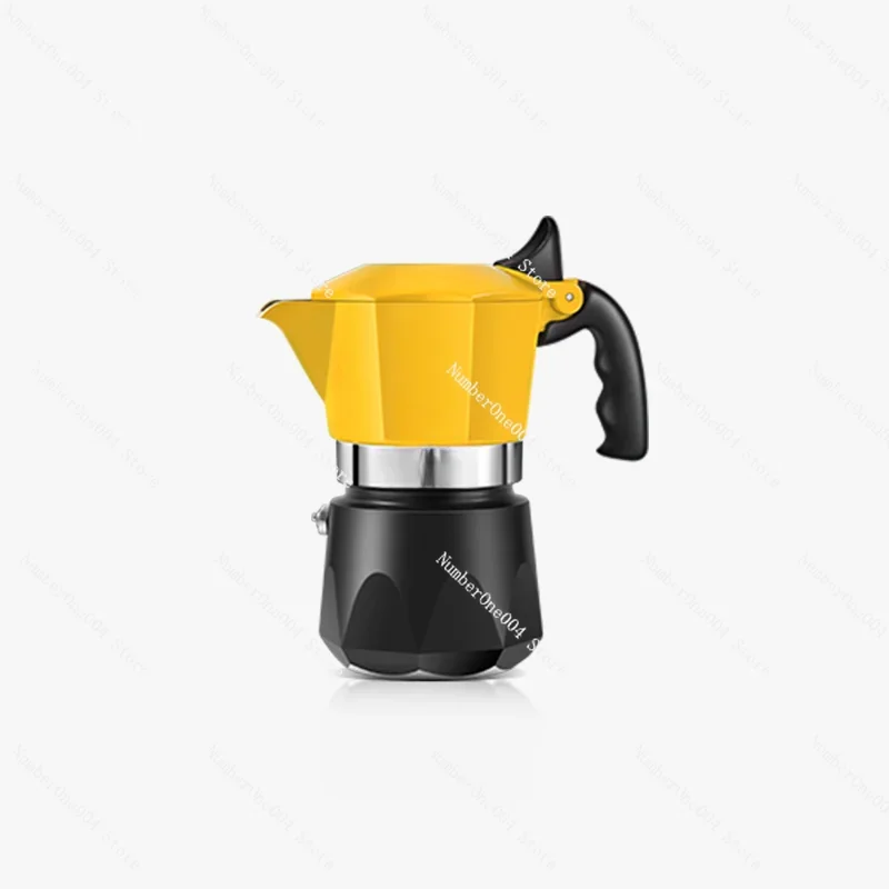 Yellow double valve espresso pot outdoor coffee maker