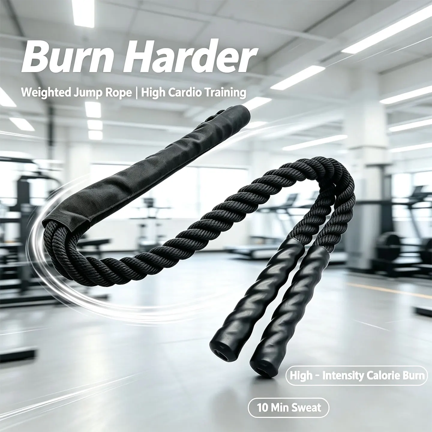 Weighted Jump Rope，Fitness & Physical Training，Fat‑Burning Weighted Rope，Thickened Heavy‑Duty Fitness Jump Rope
