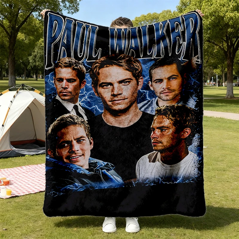 Retro 90s  Paul Walker Flannel Blanket, Paul Walker Vintage Flannel Blanket