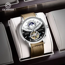 Ochstin New 2024 Simple and Personalized Creative Nylon Series Watch Flywheel Mechanical Movement Men's Mechanical Watch